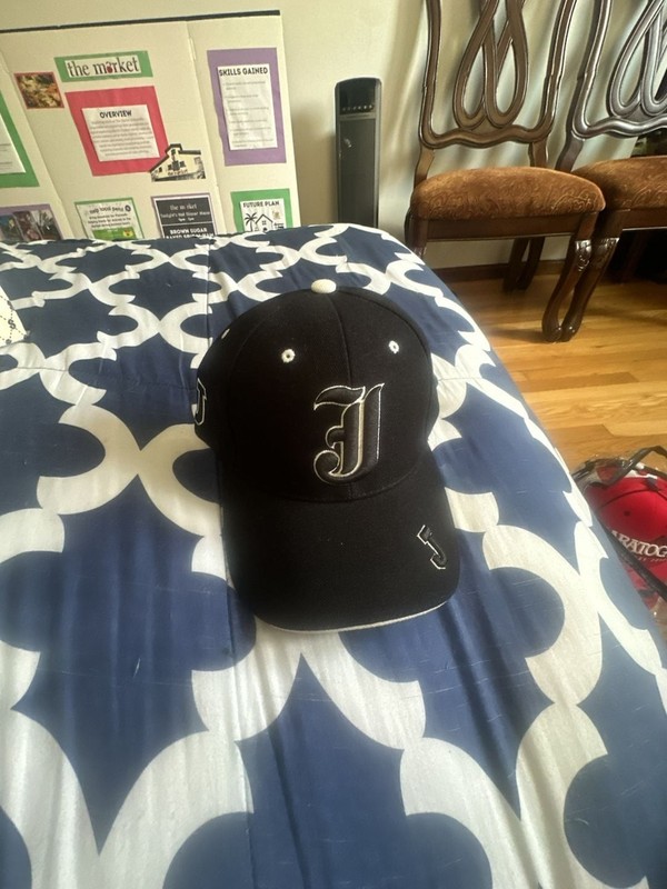 Baseball Cap Black Hat 3D Gothic Letter 100% Cotton.