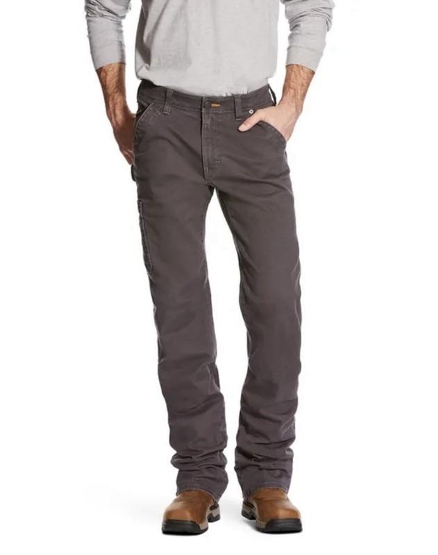 Ariat Rebar M4 Low Rise Boot Pants Mens 42” x 33.5” Gray Work DuraStretch Denim.