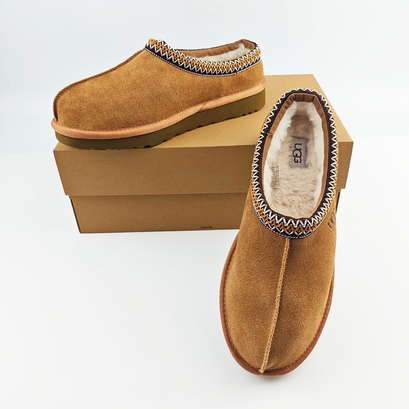 UGG Tasman II Chestnut Platform Suede Leather Wool Women’s Slippers US Size 6-11