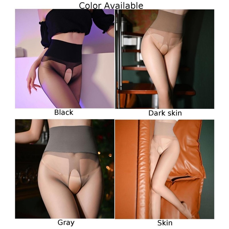High Waisted Ultra Sheer Crotchelss Pantyhose Silky Smooth Stockings Tights gallery