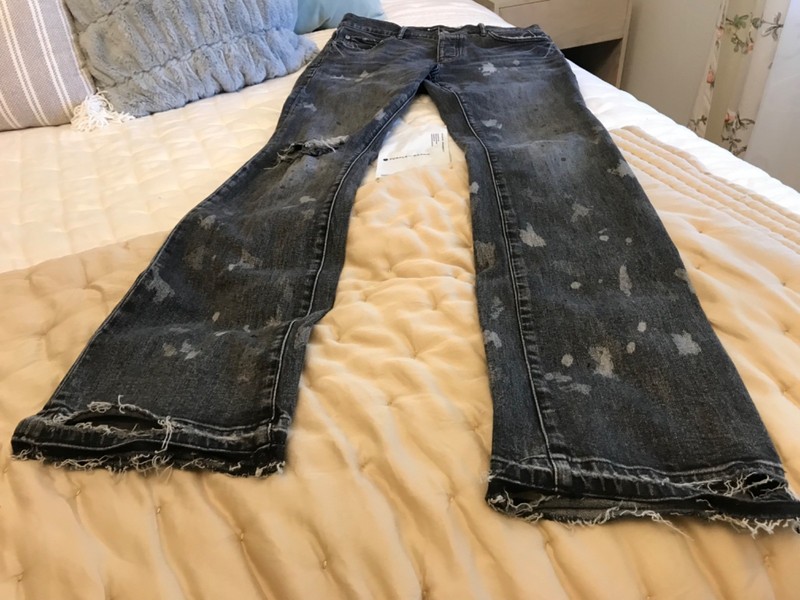 Purple Brand Jeans P004 Boot Cut men’s size 34 Black Distressed Denim nice clean gallery