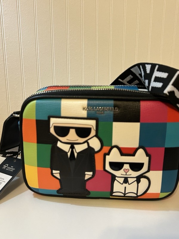 Karl Lagerfeld Paris Maybelle Multicolor Crossbody Camera Bag Handbag New 9×6×4" gallery