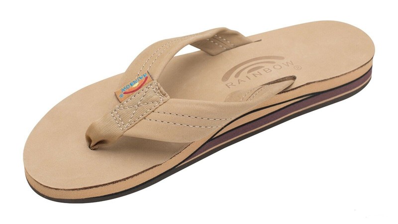 Man Rainbow Leather Double Layer Wide Strap with Arch 302ALTS Sierra Brown New