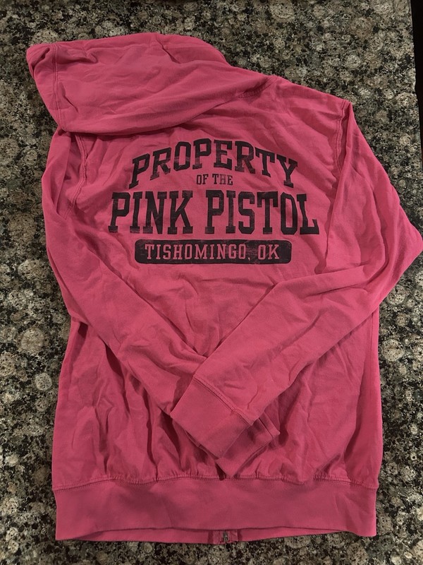 Tultex Pink Full Zip Hooded Hoodie Pockets Graphic Logo Print Size S