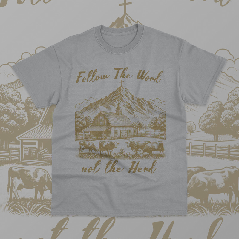 Follow the Word Not the Herd T-Shirt Religious Funny Bible Unisex Sweater Shirt gallery