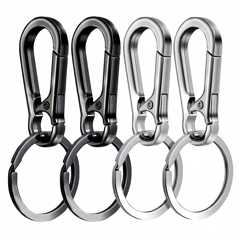 4Pcs Metal Carabiner Keychain Clip Key Ring Holder Hook Organizer for Keys