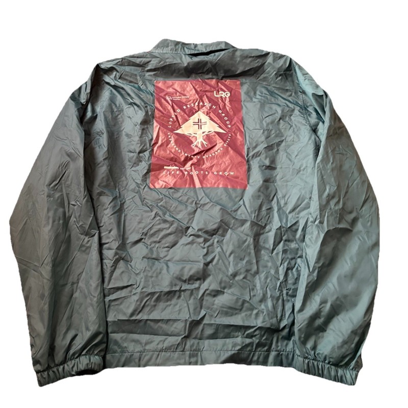 LRG Lifted Research Group Green Lightweight Snap Up Windbreaker Jacket Size L