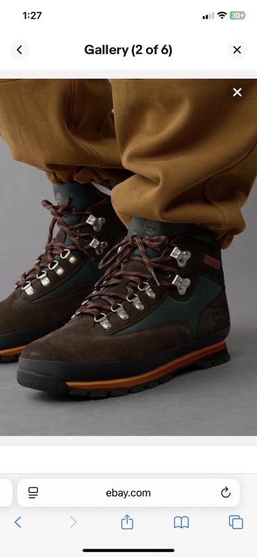 Timberland x AE Euro Hiker Boots Men Sz 10 Dark Brown Green Suede Mid Lace Ankle