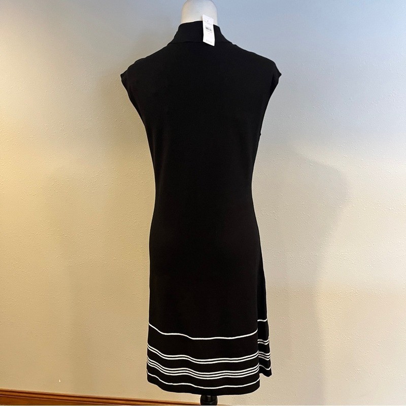 Ann Taylor Black Sleeveless Midi sweater Dress size medium gallery