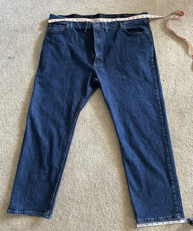 Wrangler Men’s 46×30 Comfort Flex Waistband Reg Fit Dark Wash Straight Leg Jeans