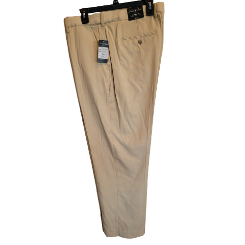 David Taylor Collection Perfect Pants Pale Khaki Waistband Stretch Flex Waist
