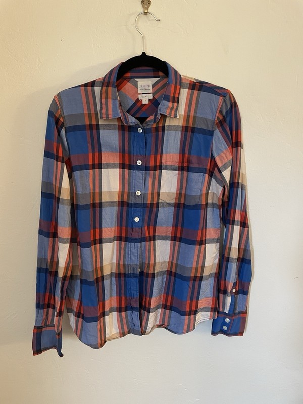 J.CREW Perfect Fit Pacey Plaid Button-up top. Small gallery