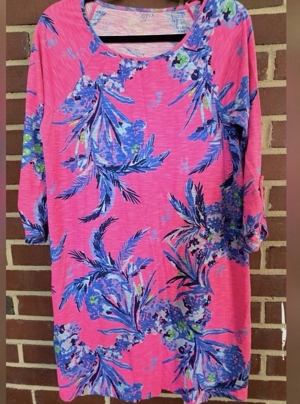 Lilly Pulitzer Surfcrest Swing Dress, Tiki Pink, “Out on a Limb” Print, Size L