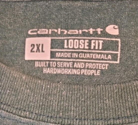 Carhartt K87 Loose Fit Pocket T-Shirt 2XL Heather Green Heavyweight Fall 2022 gallery