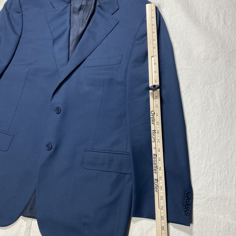 Canali Blazer Suit Jacket Italy Navy Blue 100% Wool 37 54 7 Regular gallery