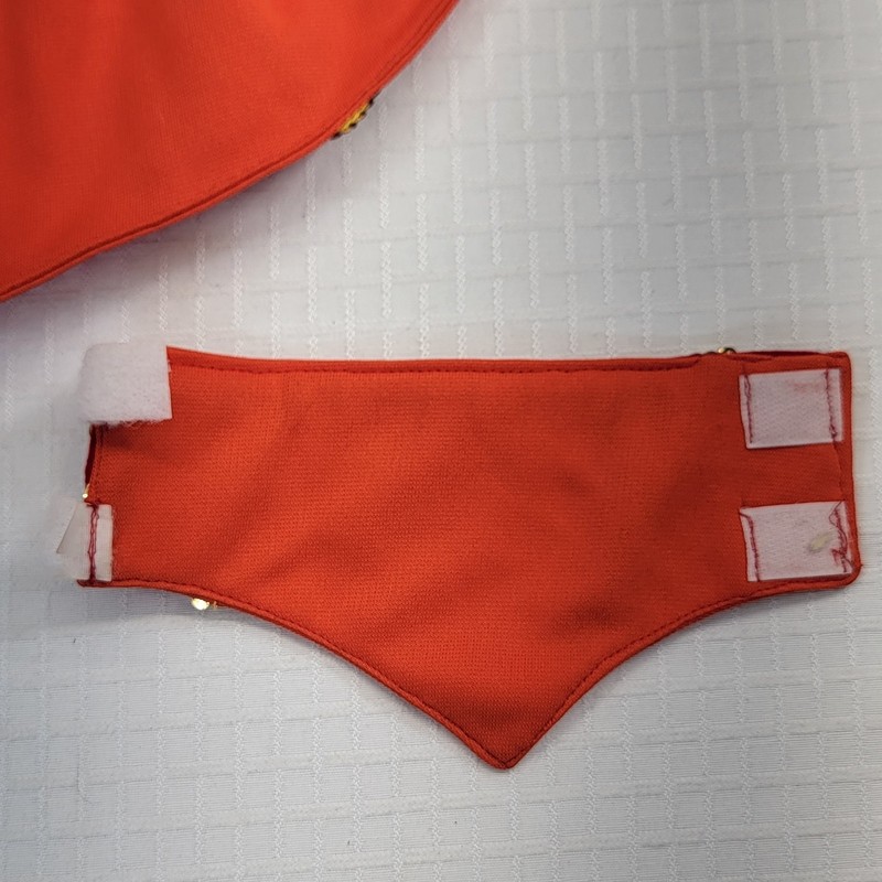 Handmand Red Orange Costume Accessory Set with Gold Sequins, Bottoms/2 Cuffs gallery