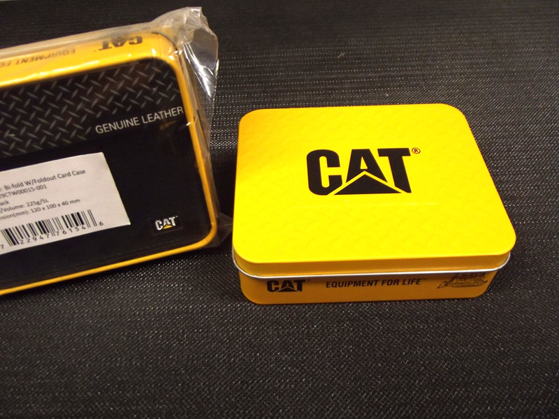 CAT Caterpillar BLACK Leather Bi Fold WALLET RFID Shield Protect OFFICIAL HOLO ! gallery