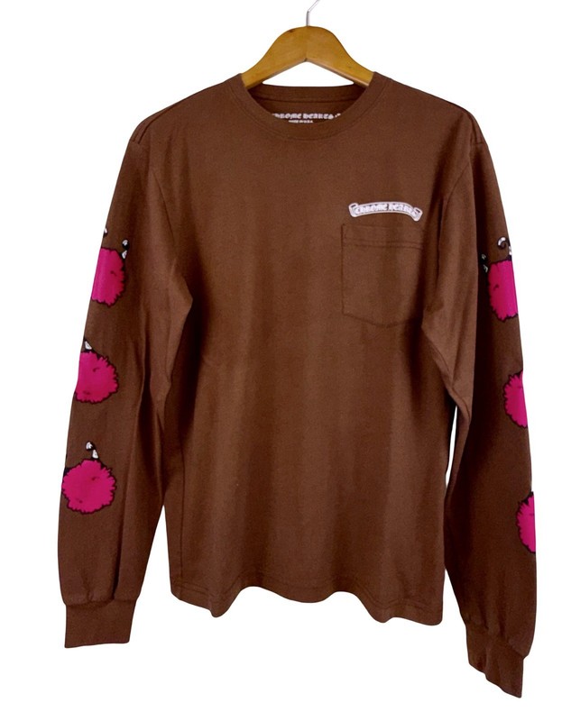 CHROME HEARTS X MATTY BOY “STRUCTURE” LONG SLEEVE T-SHIRT IN BROWN Size M