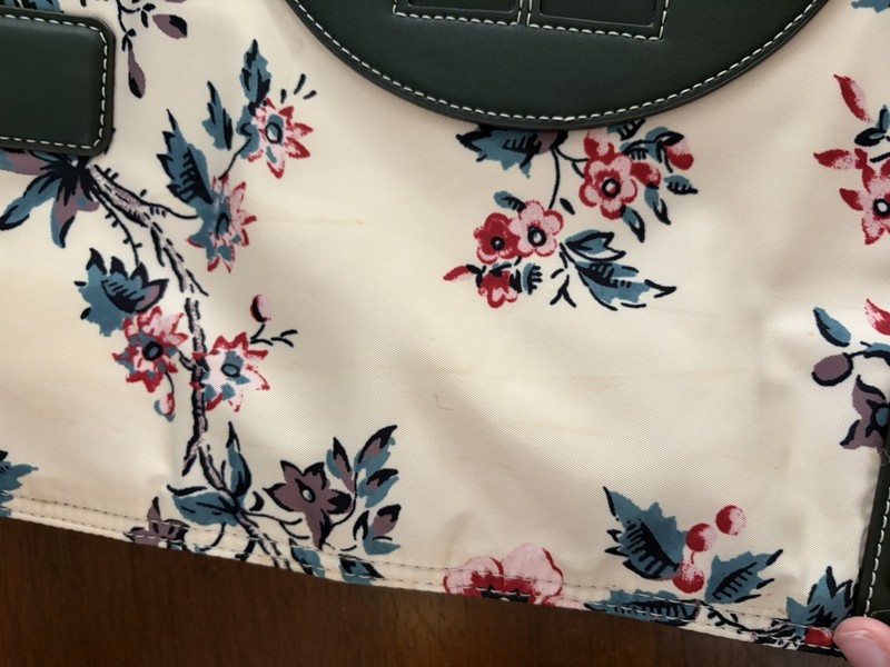 Tory Burch Ella Floral Printed Tote Bag Ivory Multicolor XL Pouch, Pockets gallery