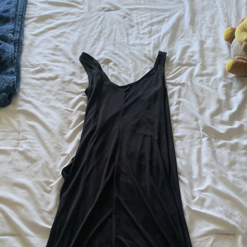 The Limited Black V-Neck Sleeveless Slip Long Dress Polyester Knit M Pullover gallery