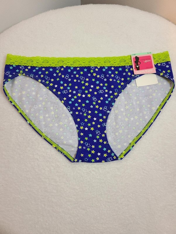 Vintage Y2K Barely There Graphic Cotton Lace Trim Bikini Panty Size XL