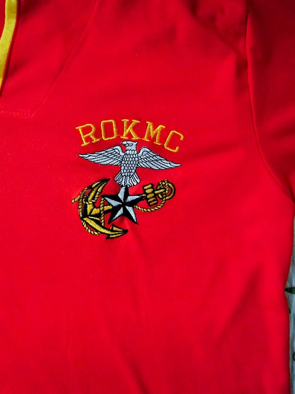 ROKMC Republic Of Korea Marine Corps Polo Shirt Men’s Size M Embroidered Logos