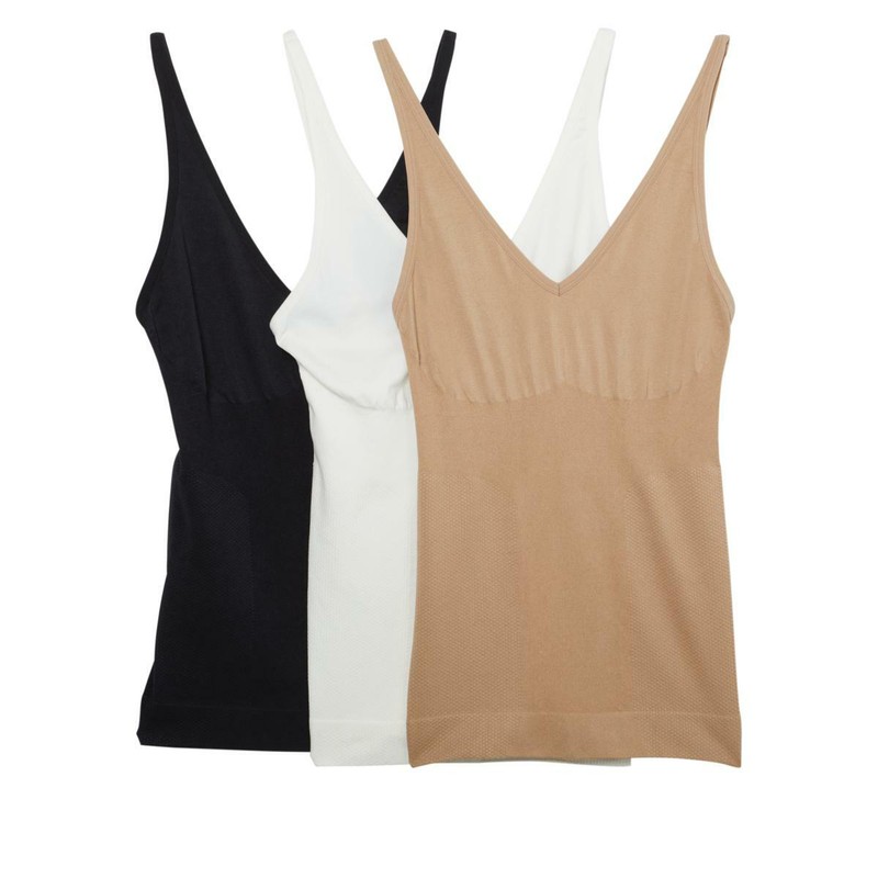 Nearly Nude 3-pack Seamless Smoothing Convertible Tank, Nude/White/Black, S/M