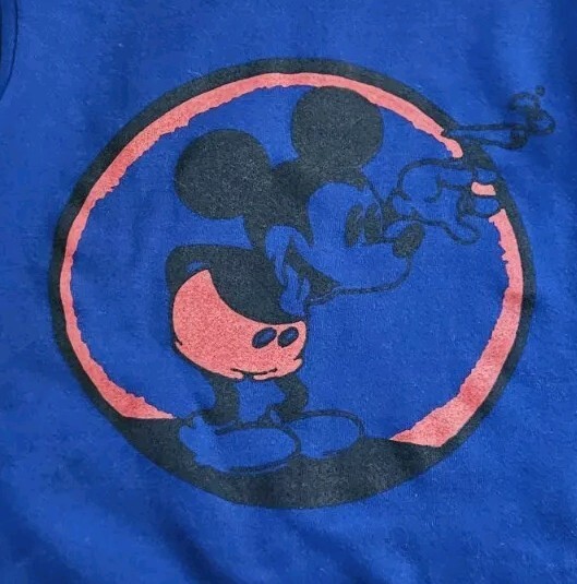 Vintage 90s Mickey Mouse Smoking Marijuana Weed Crewneck Sweatshirt Parody XL