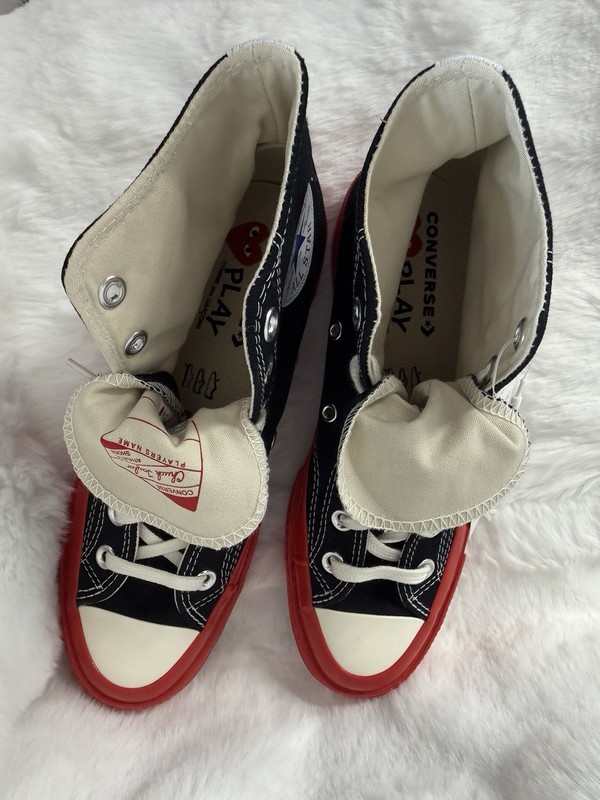 Comme des Garçons PLAY x Converse Chuck 70 High Top Red Sole Heart W8 M6 NWT gallery