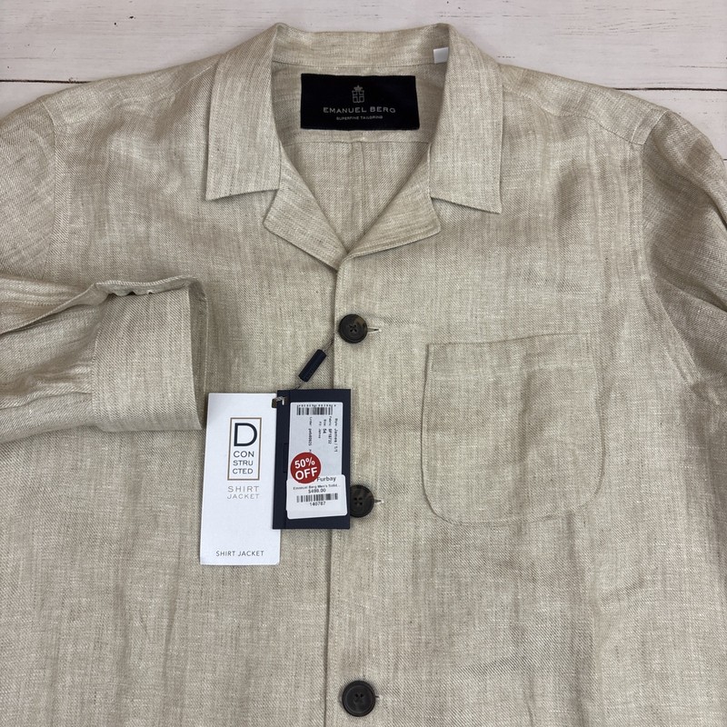 Emanuel Berg Shirt Jacket Linen Unstructured NEW NWT $498 MSRP Size 54 EUR XL