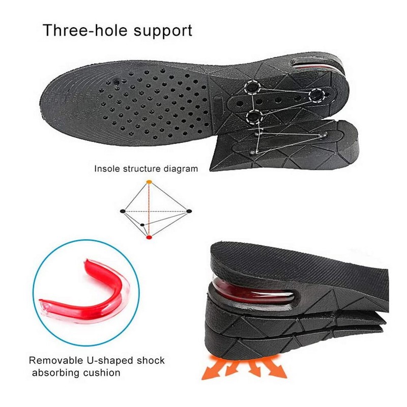 Men Women Shoe Insoles Invisible Height Increase Heel Lift Taller Inserts Pad US gallery