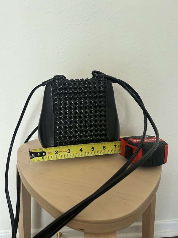 Women’s Black Woven Small Crossbody Bag, Lined