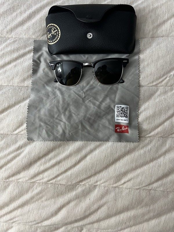 Ray-Ban Clubmaster RB3016 Half Rim Sunglasses Black Frame Green G-15 Lens