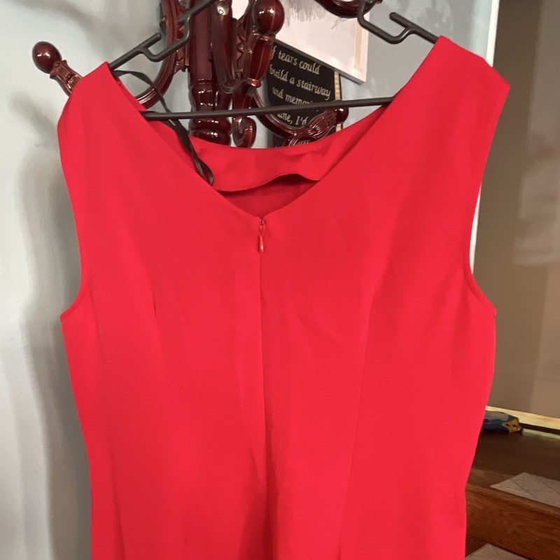 Ashro 2-Piece Outfit Set Dress & Jacket Red 18 Scoop Neck Zip Chain Accents gallery