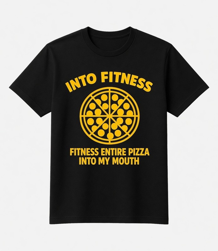 Into Fitness Pizza Funny Workout Pizza Graphic Tee Gym Gift Shirt