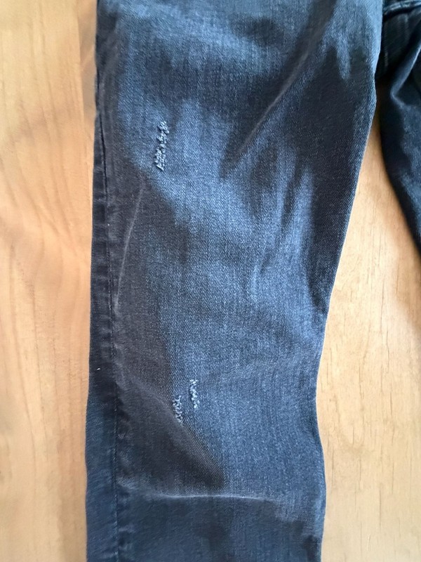 Zara Signature Denim Black Distressed Raw Hem Skinny Jeans Size 8 gallery