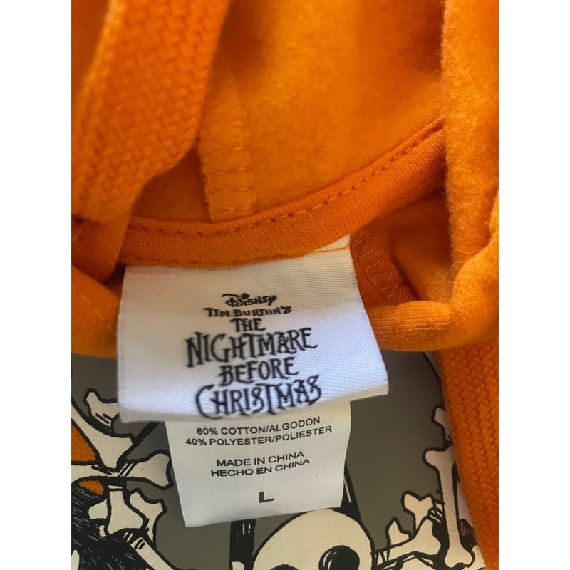 Disney Nightmare Before Christmas Orange Hoodie Jack Skellington Unisex L gallery