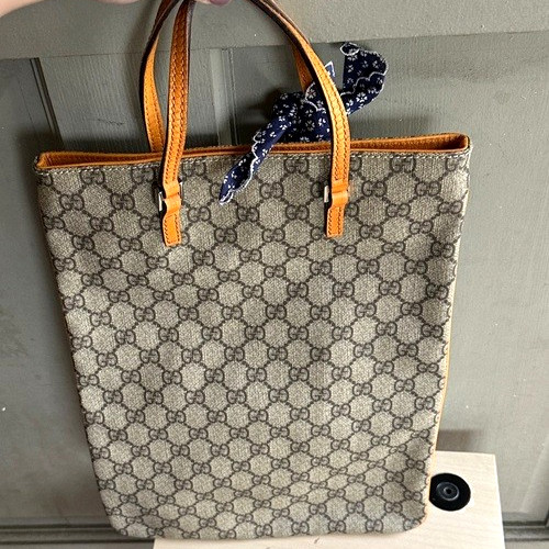 Gucci GG Supreme PVC Vintage Tote Bag Genuine Made in Italy