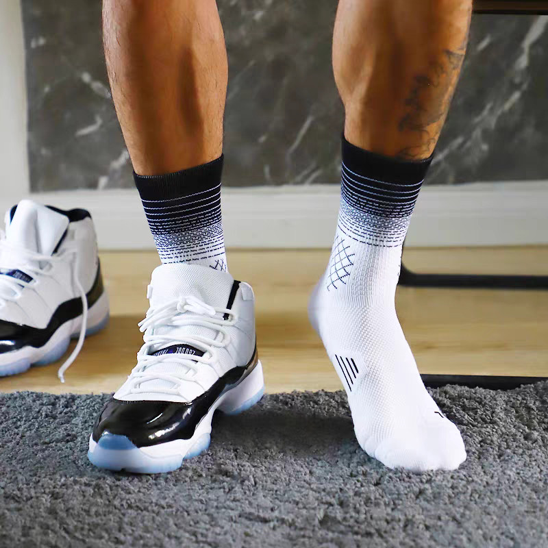 5 Packs Men's Sport socks Crew Athletic Socks Running Calf Socks Gradient Color gallery