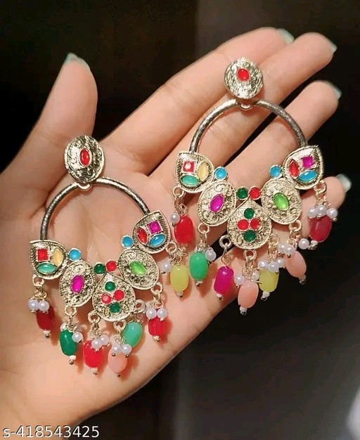 Kundan Jhumka Earrings Jewelry Set Bollywood Indian Gold Plated Style Jewelry gallery