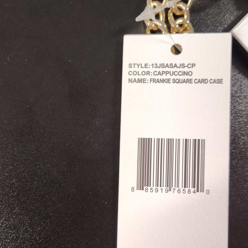 Jessica Simpson Frankie Square Card Wallet Beige w/ Chain Zipper gallery
