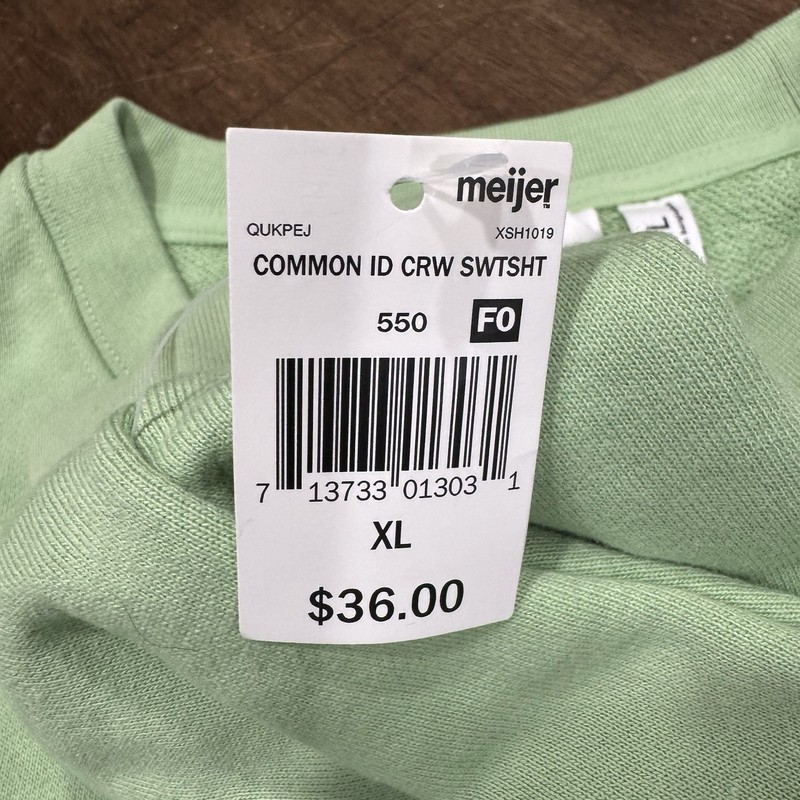 NWT! Common Identity Sweatshirt Women’s Sz XL Mint Green Cotton Blend Comfy Cozy gallery