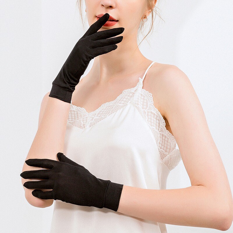 Women 100% Mulberry Silk Sun Protective Gloves Uv Protection Sunblock Gloves