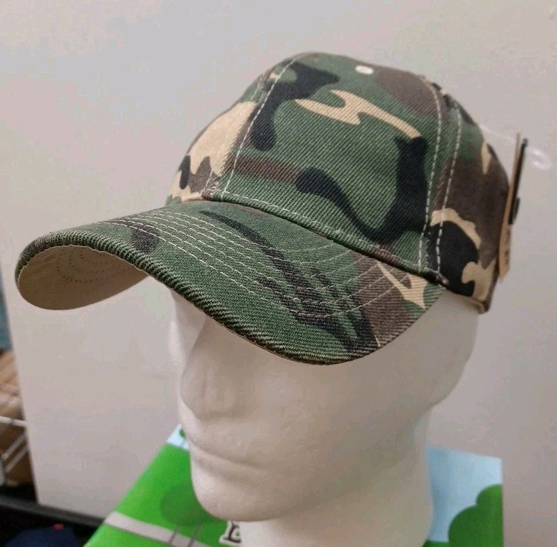6 PANEL MID PROFILE BLANK BASEBALL CAP-COMBAT/MILITARY CAMOUFLAGE CAMO HAT