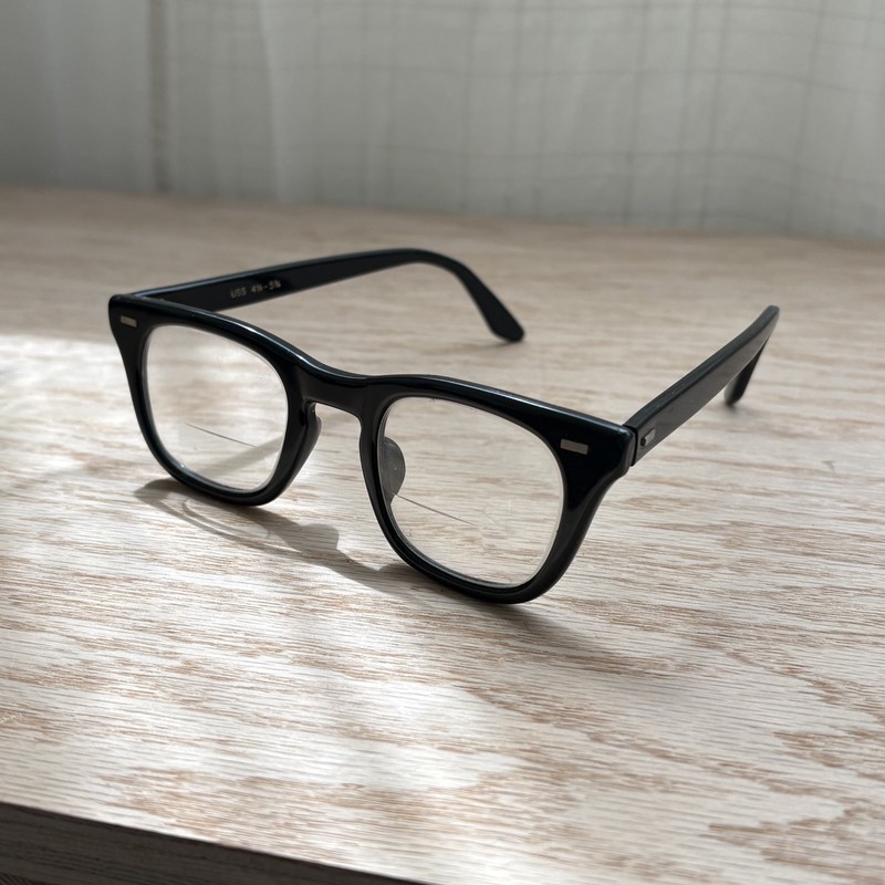 VTG 60s USS Military Issue Eyeglasses 48-24-140 Black 4 1/2 - 5 3/4 GI BCG gallery