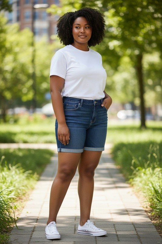 Old Navy Women’s Mid-Rise Dark Wash Denim Boyfriend Shorts 14 5-Pocket