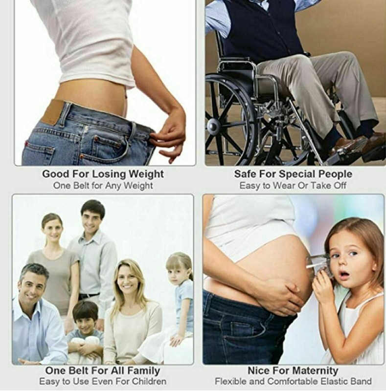Men Women Buckle-free Elastic Invisible Waist Belt for Jeans No Bulge Hassle gallery