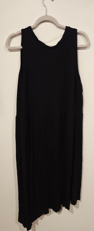 AVA & VIV Women’s 2X Black Sleeveless Dress – Asymmetrical Hem Plus Size gallery
