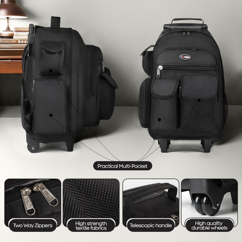 2 In 1 Carry On Travel Backpack 20" Rolling Backpack With Wheel & Handle gallery