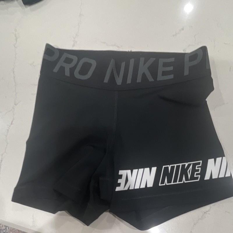 Nike Pro Dri-FIT Women’s XS Compression Shorts Black Logo Elastic Stretch